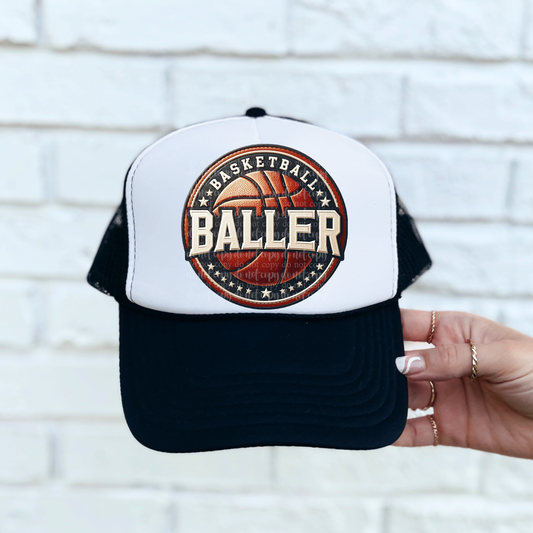 Basketball Baller Faux Leather Hat *EXCLUSIVE* DTF & Sublimation Transfer