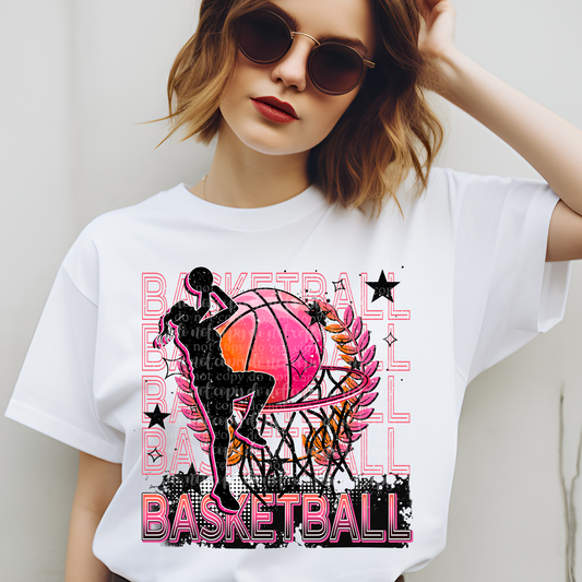 Basketball Girl Stack DTF & Sublimation Transfer