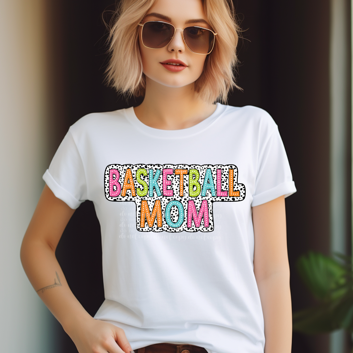 Basketball Mom Dalmatian Dots DTF & Sublimation Transfer