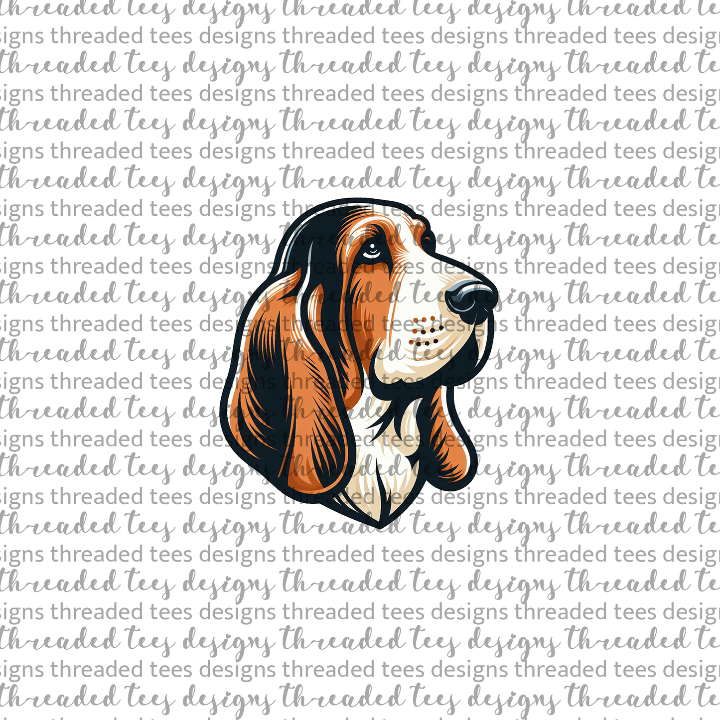 Basset Hound Wrist/Pocket (matches shirt) DTF & Sublimation Transfer