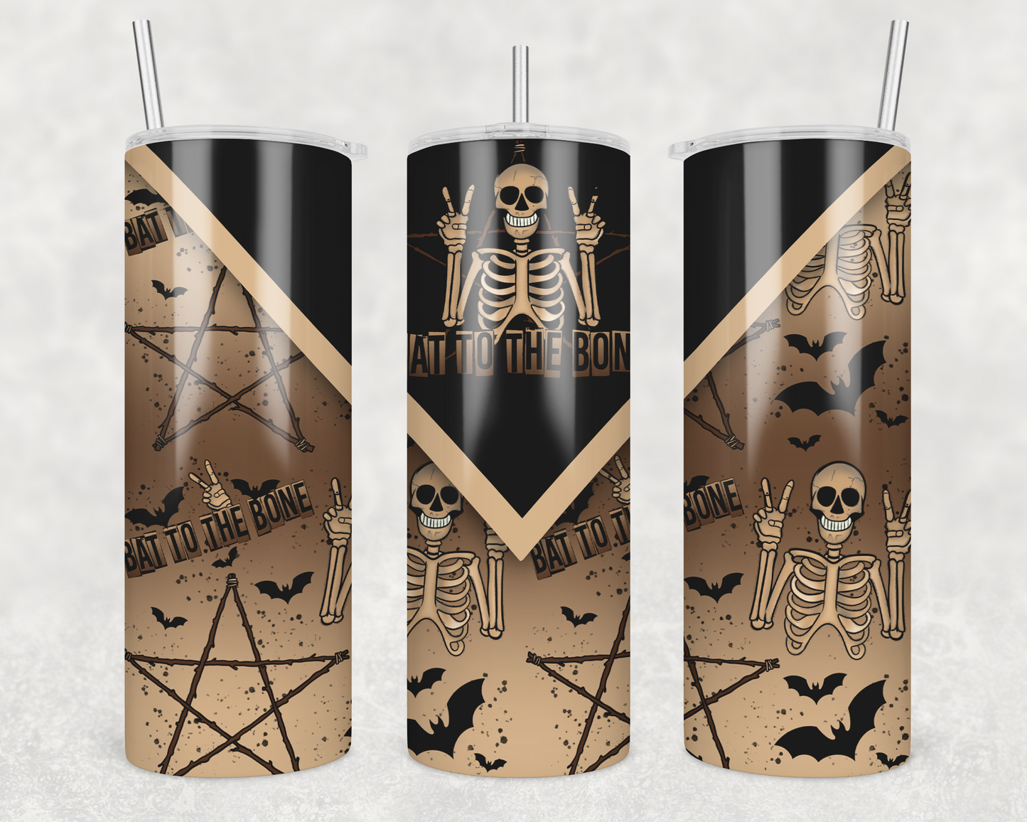 Bat to the Bone (matches shirts) Sublimation Transfer Tumbler Wrap 20oz (read description)