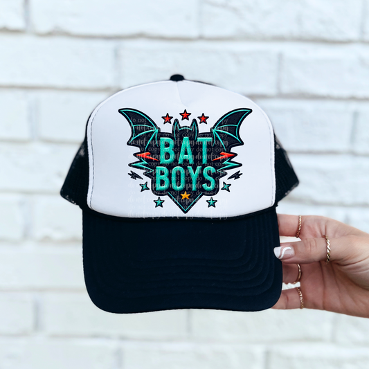 Bat Boys Faux Embroidery Hat DTF & Sublimation Transfer