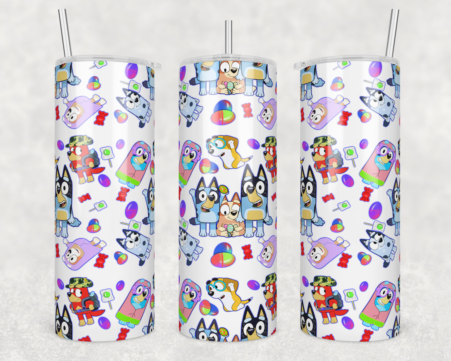 B Dog Family Easter Sublimation Transfer Tumbler Wrap 20oz (read description)