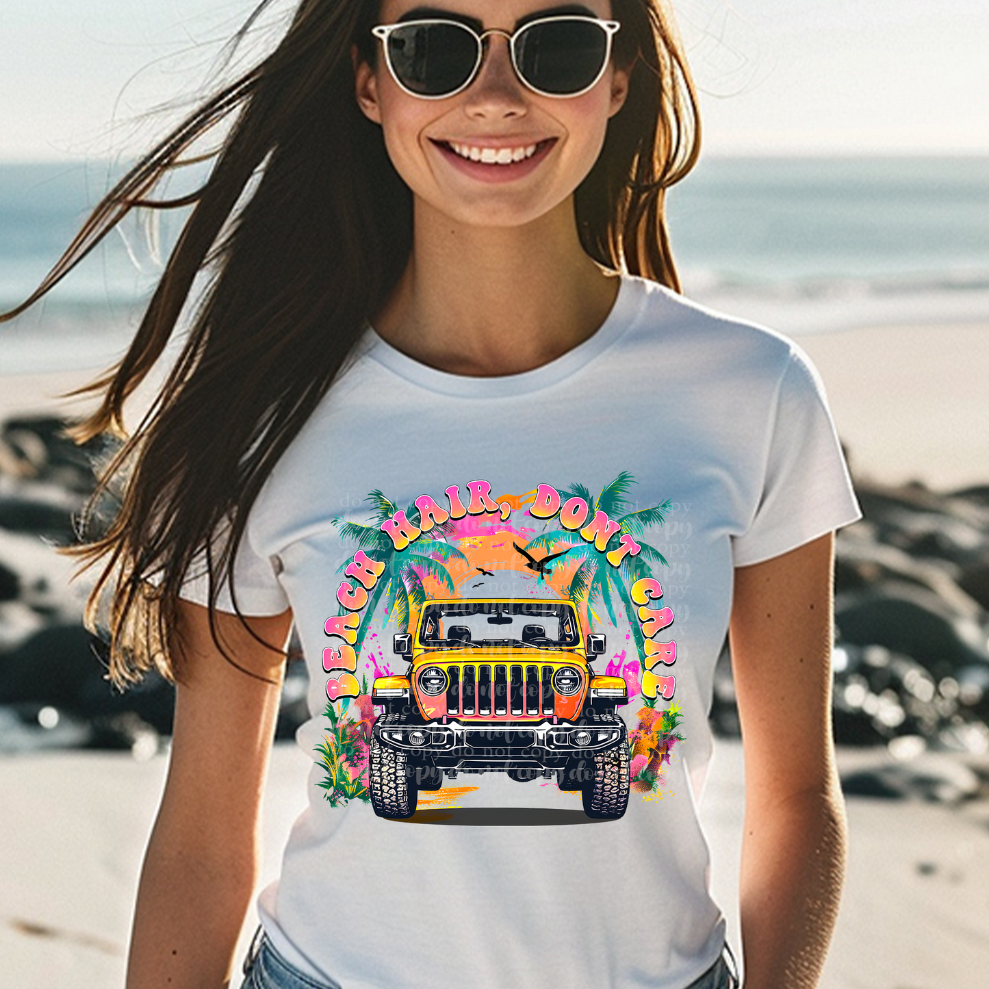 Beach Hair Don't Care DTF & Sublimation Transfer