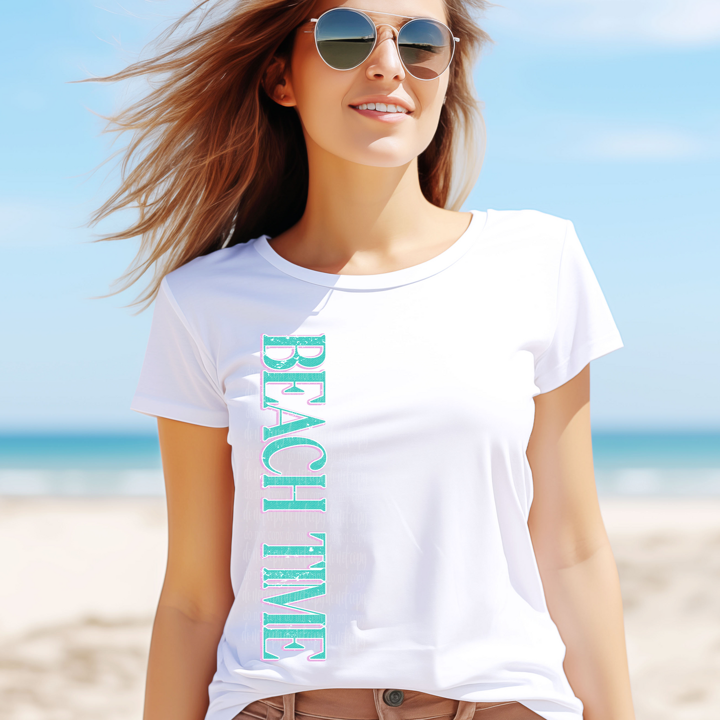 Beach Time Grunge Words DTF & Sublimation Transfer