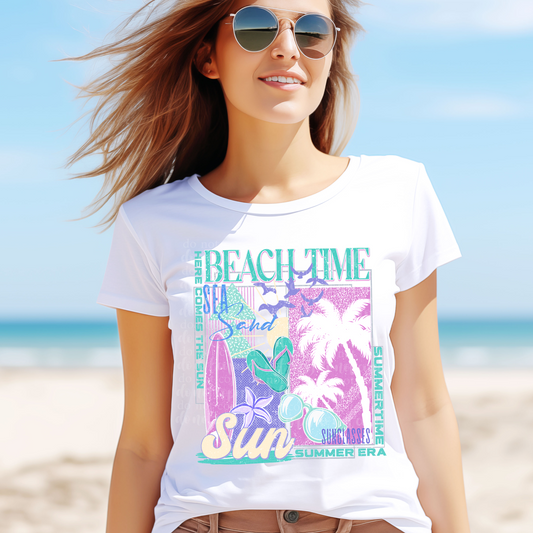 Beach Time Sun DTF & Sublimation Transfer