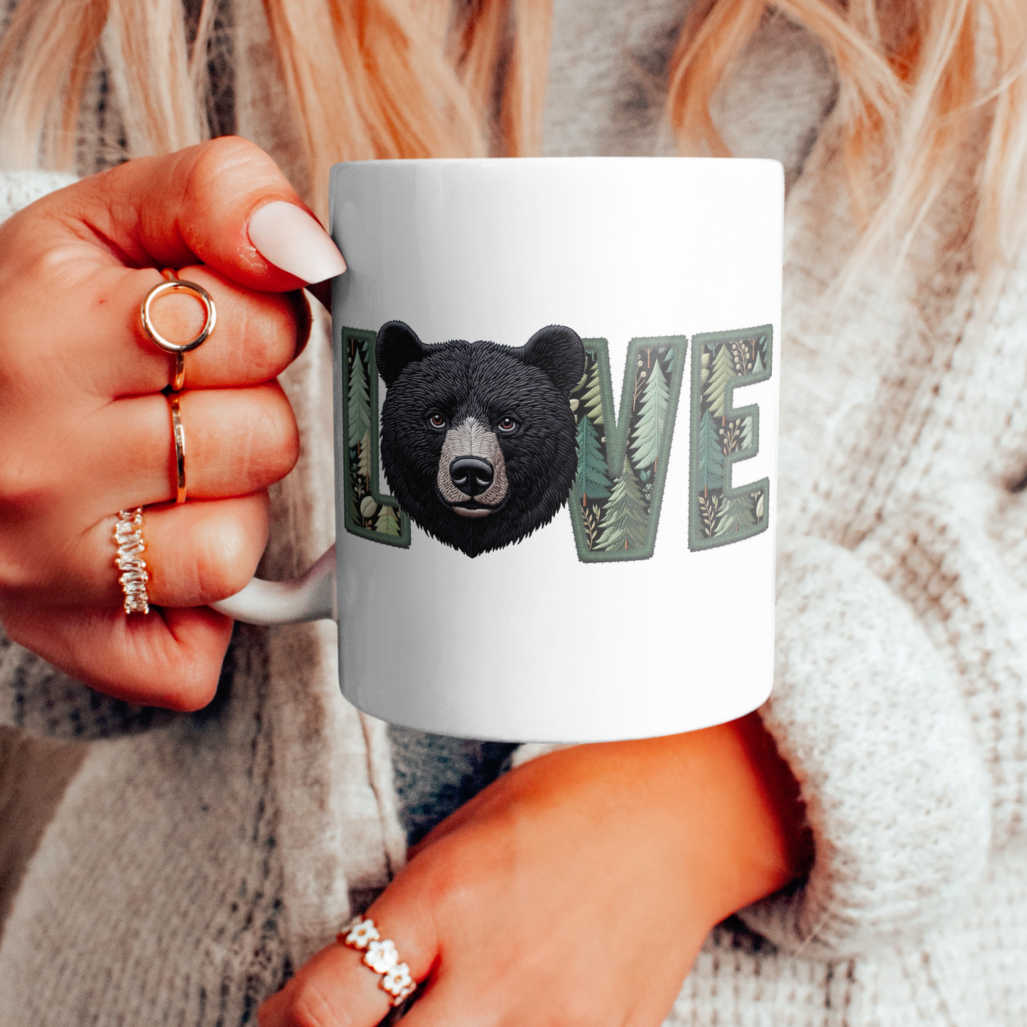 Black Bear Love (matches shirt) UV DTF Transfer