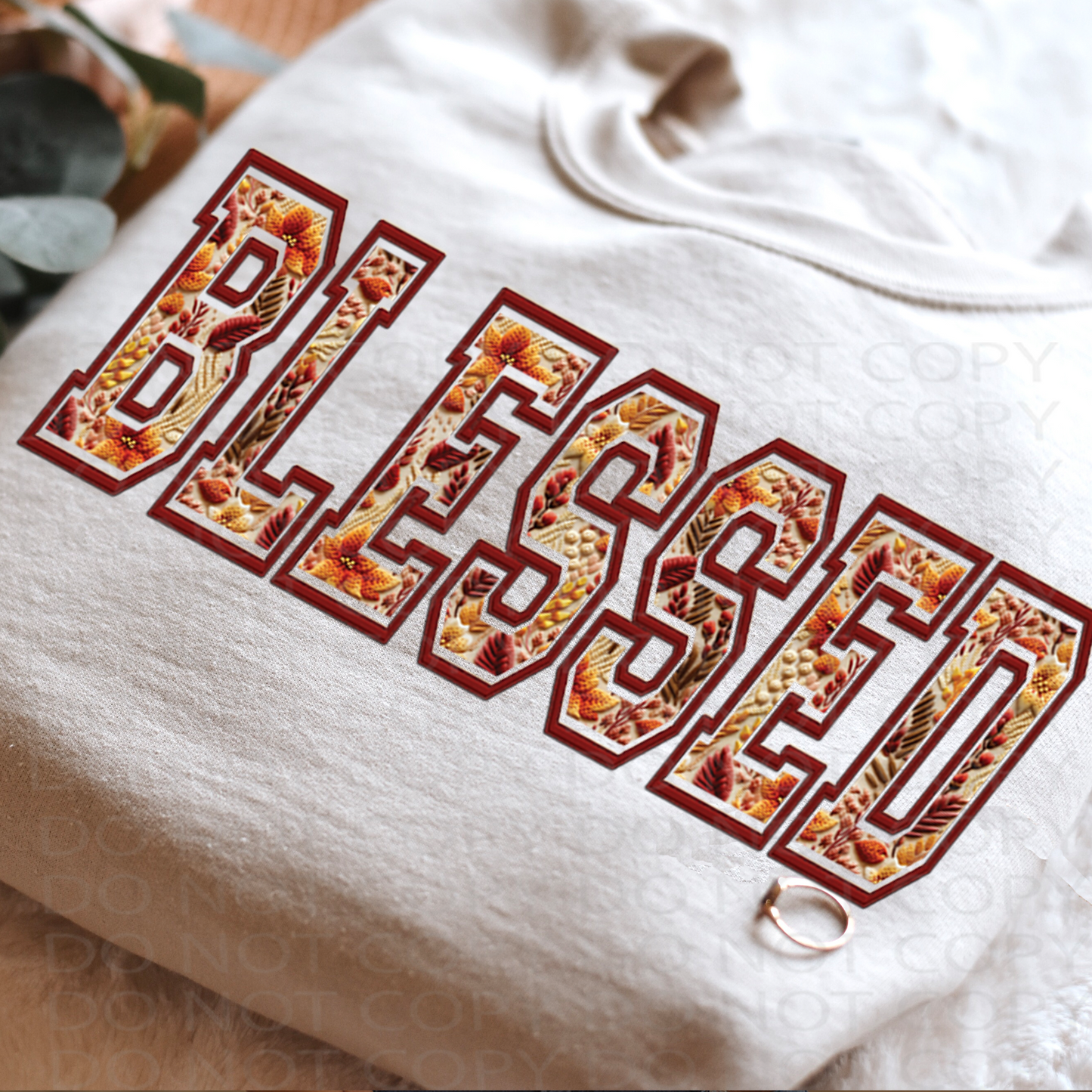 Blessed Faux Embroidery DTF & Sublimation Transfer