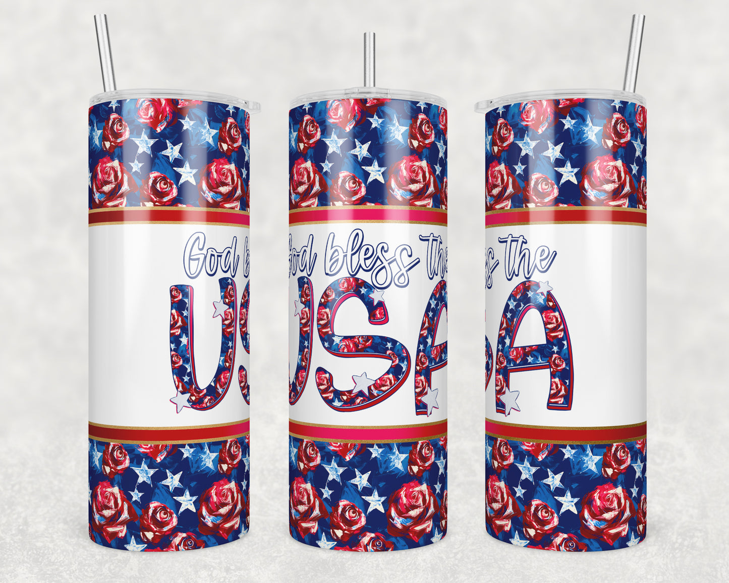 Bless USA (matches shirt) Transfer Tumbler Wrap 20oz (read description)