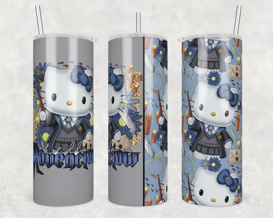 Blue House Kitty (matches shirt) Transfer Tumbler Wrap 20oz (read description)