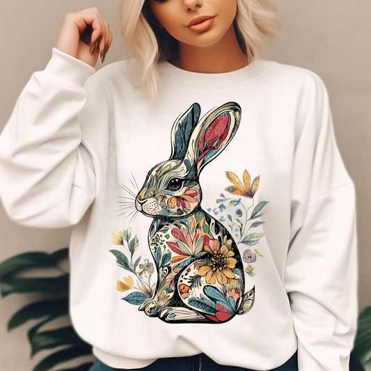 Boho Bunny DTF & Sublimation Transfer