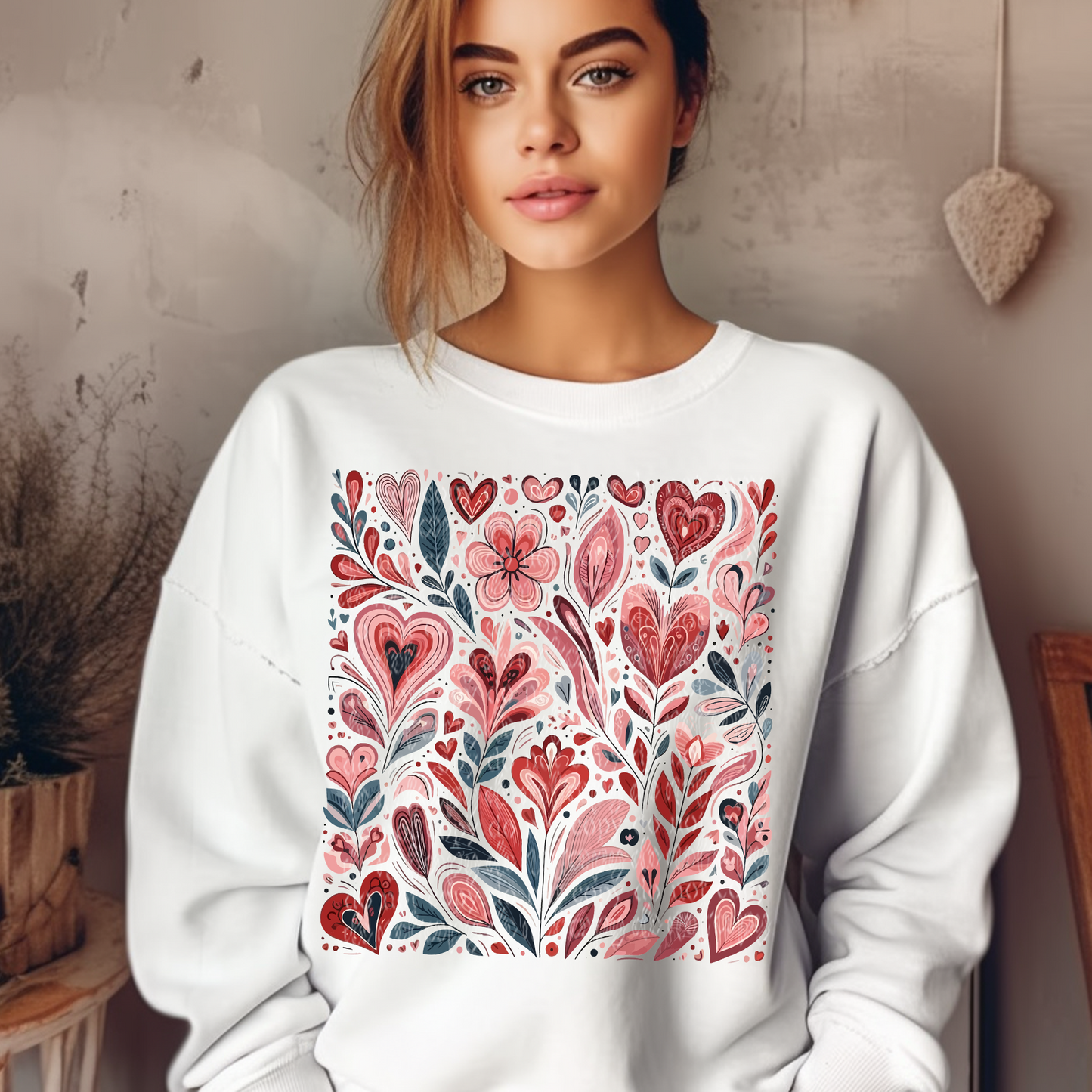 Boho Hearts Floral DTF & Sublimation Transfer