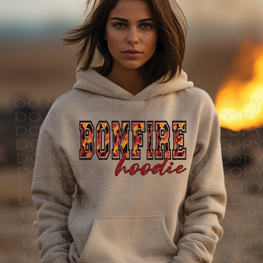 Bonfire Hoodie **EXCLUSIVE** Faux Embroidery DTF & Sublimation Transfer