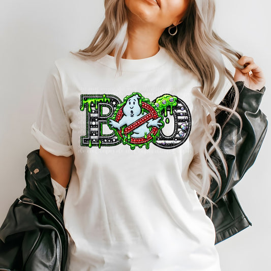 Boo Not Afraid Faux Rhinestone Look DTF & Sublimation Transfer