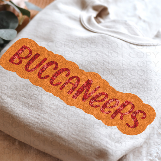 Faux Sparkles Buccaneers  DTF & Sublimation Transfer