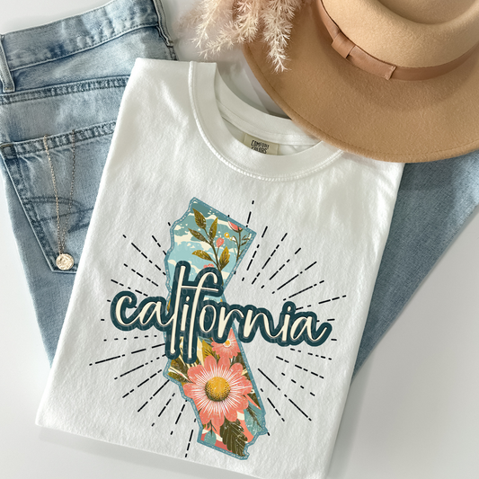 California Retro Floral DTF & Sublimation Transfer