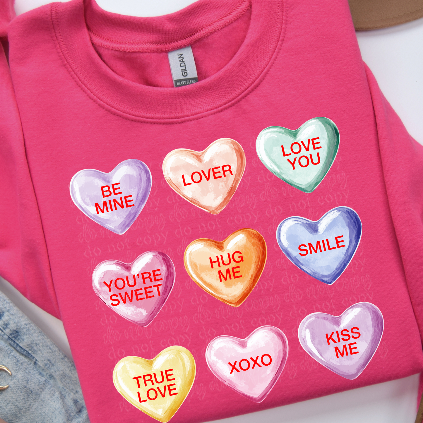 Candy Hearts DTF & Sublimation Transfer