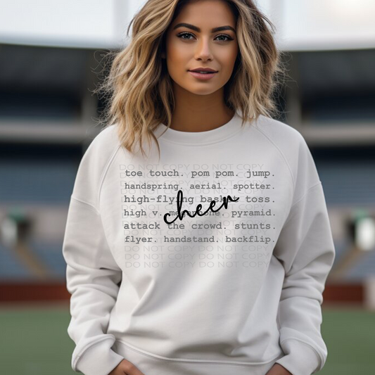 Cheer Typography DTF & Sublimation Transfer