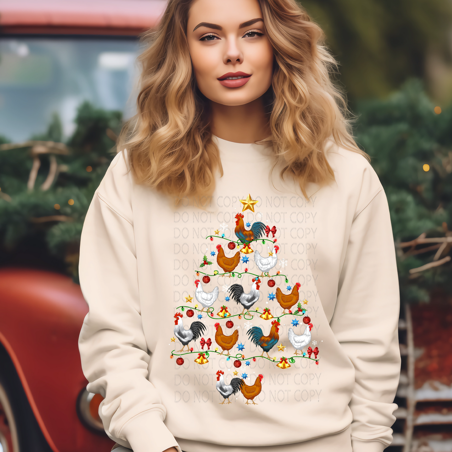 Chicken Christmas Tree DTF & Sublimation Transfer