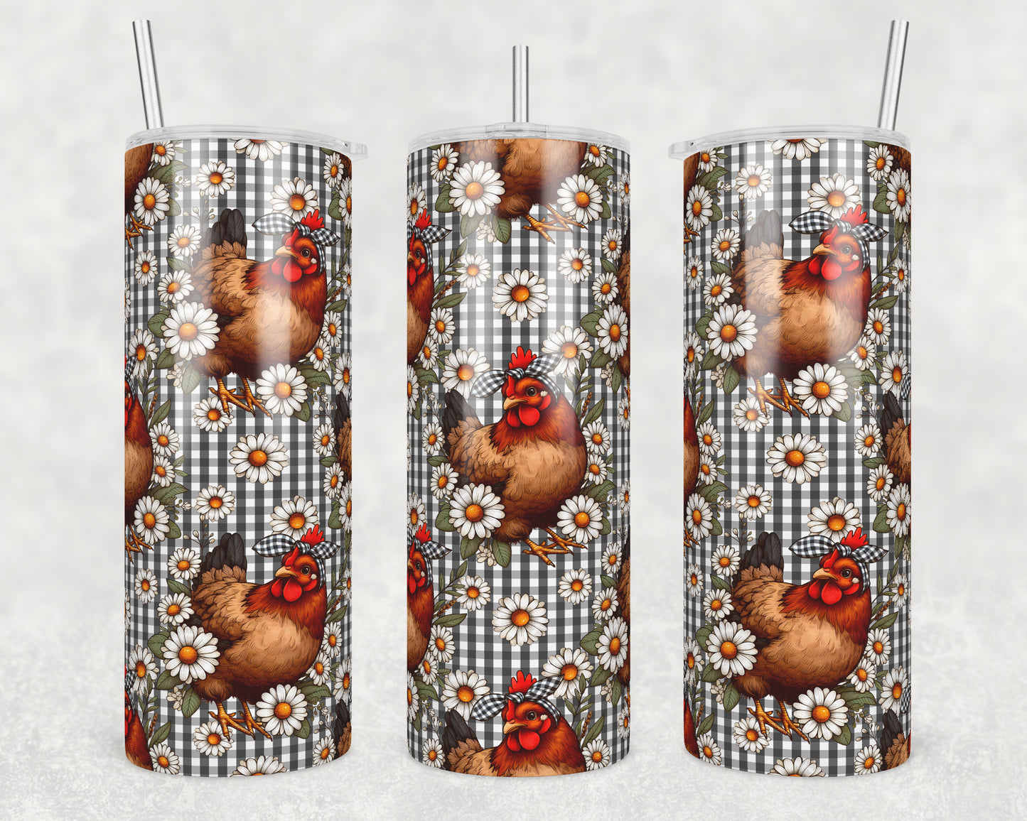 Chickens and Daisies Sublimation Transfer Tumbler Wrap 20oz (read description)