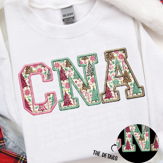 CNA Christmas Fun Faux Embroidery DTF & Sublimation Transfer