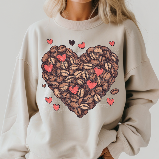 Coffee Bean Heart DTF & Sublimation Transfer