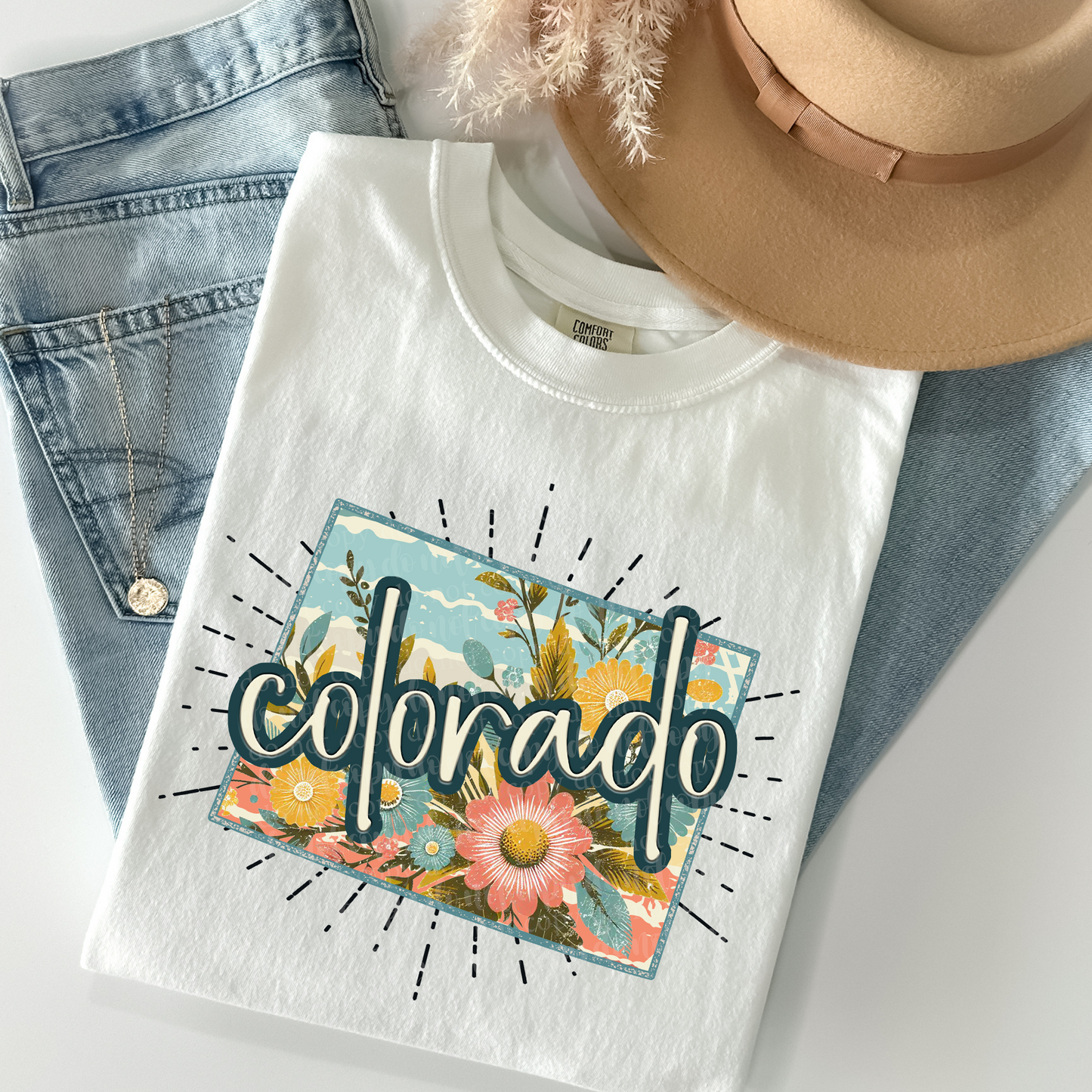 Colorado Retro Floral DTF & Sublimation Transfer