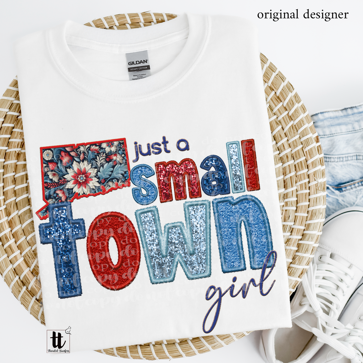 Connecticut Small Town **EXCLUSIVE** Faux Embroidery, Chenille, & Sparkles DTF & Sublimation Transfer