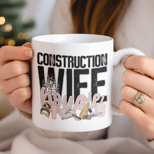 Construction Wife Bougie (matches shirt) UV DTF Transfer