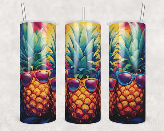 Cool Pineapples Sublimation Transfer Tumbler Wrap 20oz (read description)