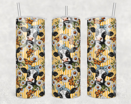 Cows and Daisies Sublimation Transfer Tumbler Wrap 20oz (read description)