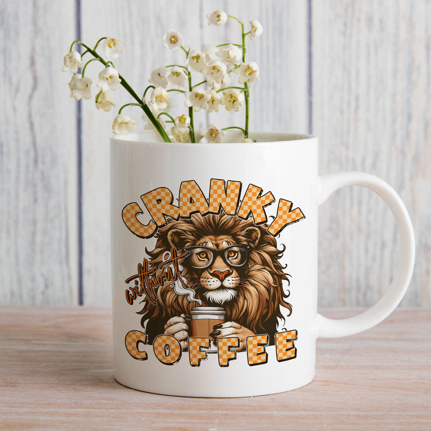 Cranky Without Coffee (matches shirt) UV DTF Transfer