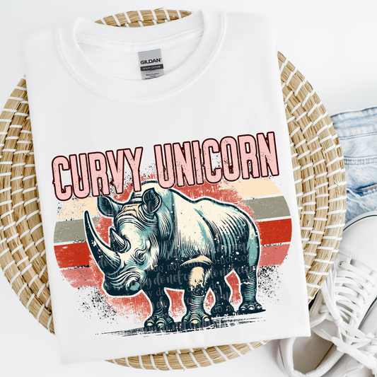 Curvy Unicorn DTF & Sublimation Transfer