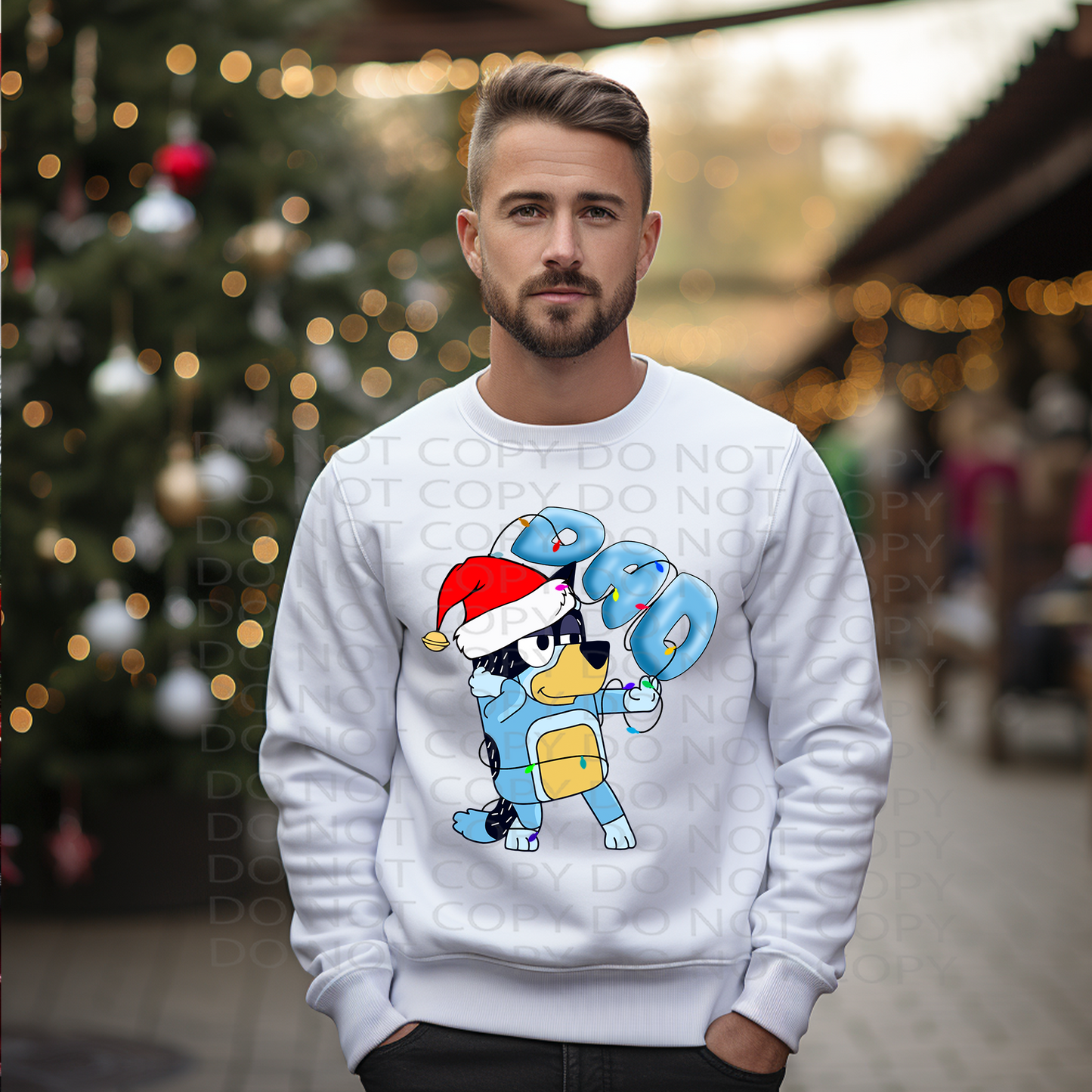 Dad Christmas B Dog DTF & Sublimation Transfer