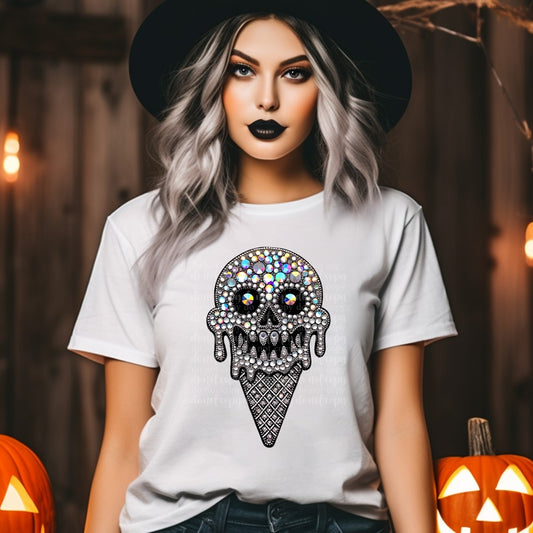 Death by Ice Cream Faux Rhinestone DTF & Sublimation Transfer