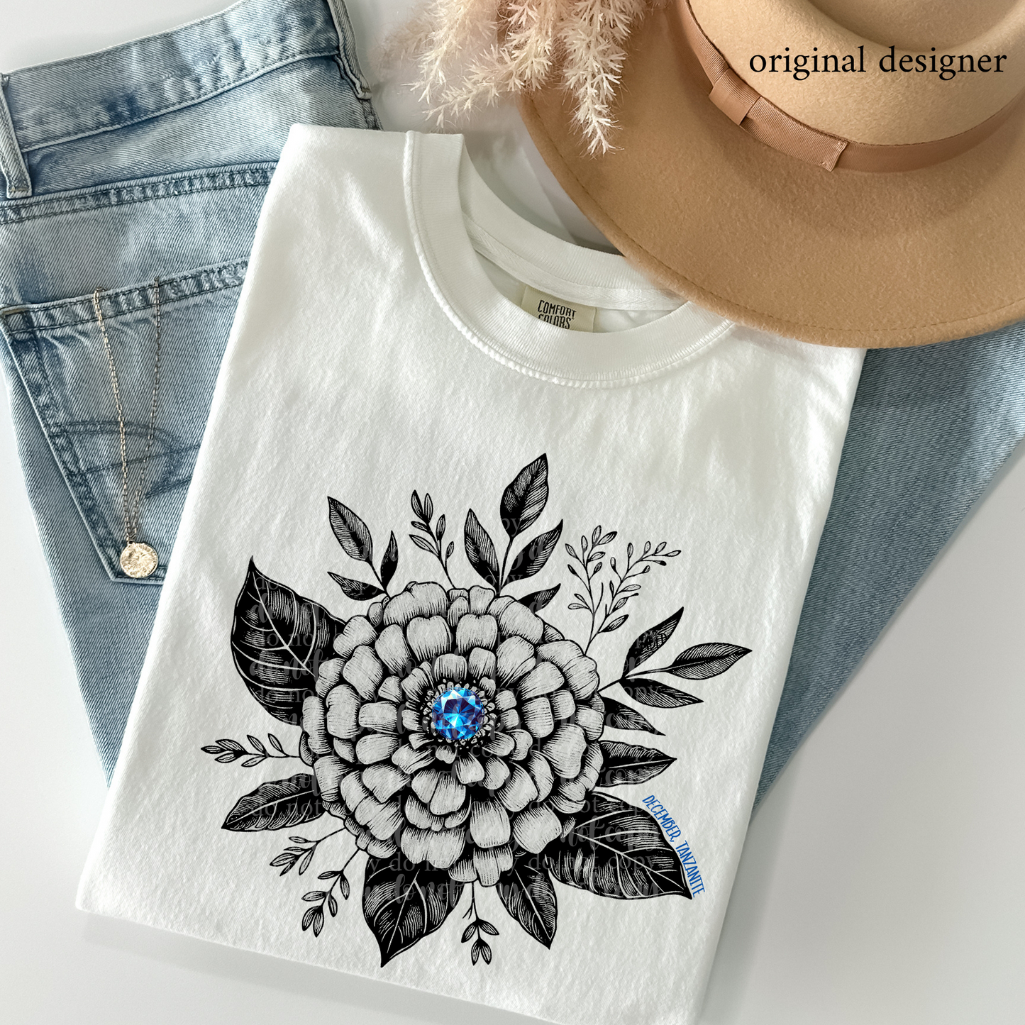 December Tanzanite Floral *EXCLUSIVE* DTF & Sublimation Transfer