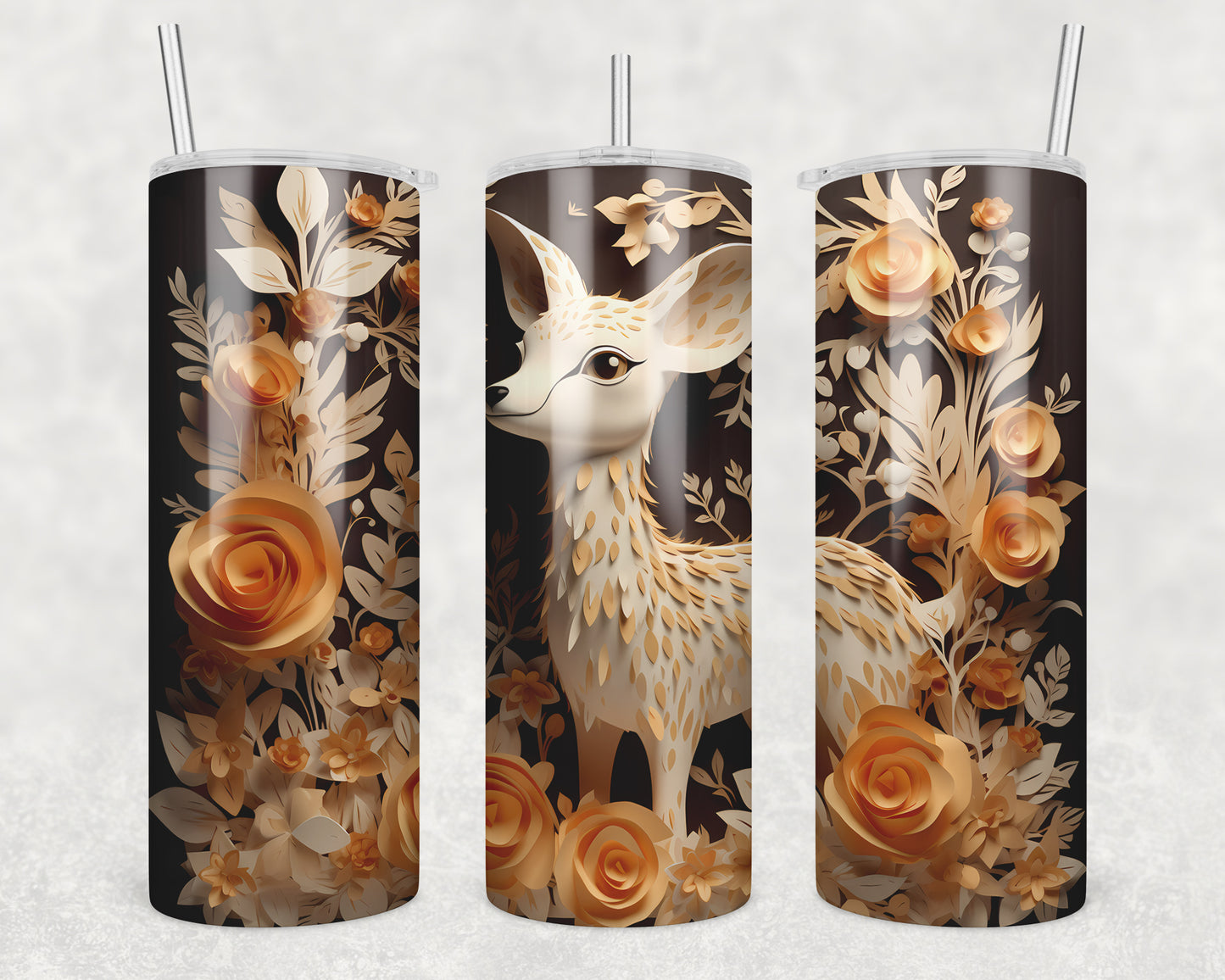 3D Deer Sublimation Transfer Tumbler Wrap 20oz (read description)