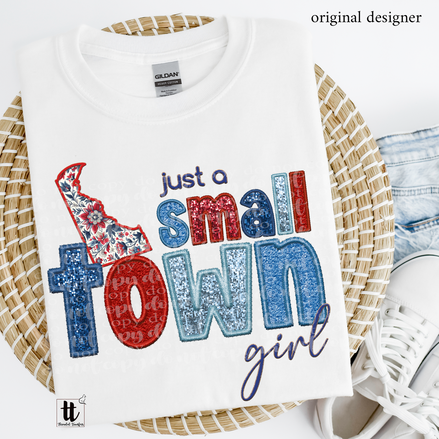 Delaware Small Town **EXCLUSIVE** Faux Embroidery, Chenille, & Sparkles DTF & Sublimation Transfer