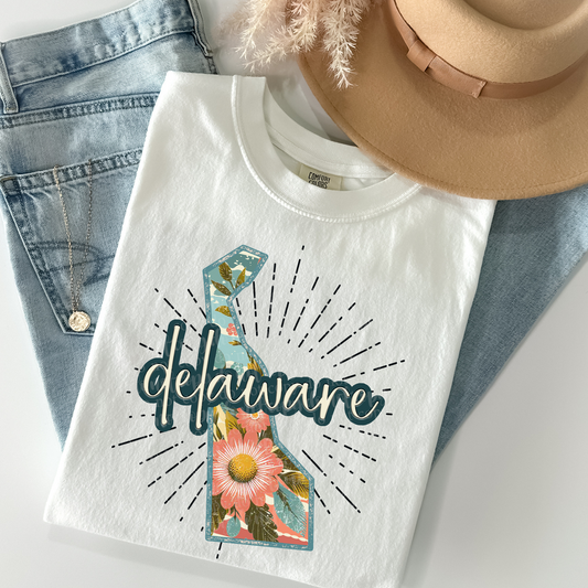 Delaware Retro Floral DTF & Sublimation Transfer