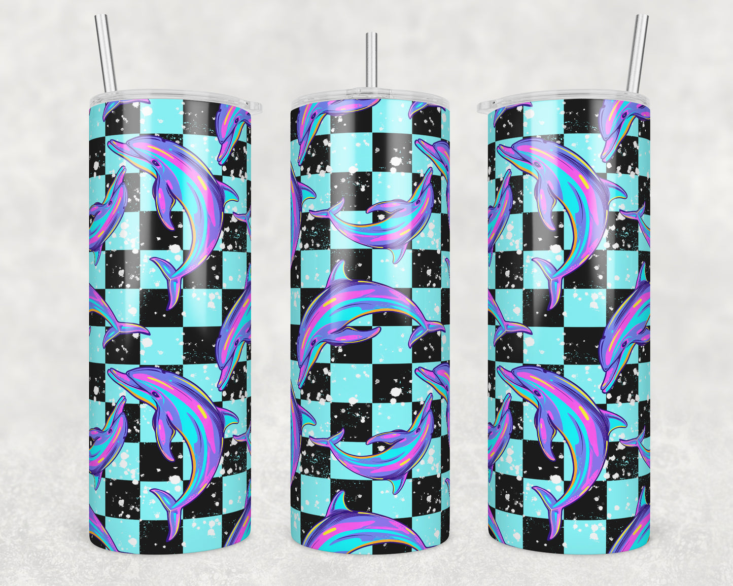 Dolphin Waves Sublimation Transfer Tumbler Wrap 20oz (read description)