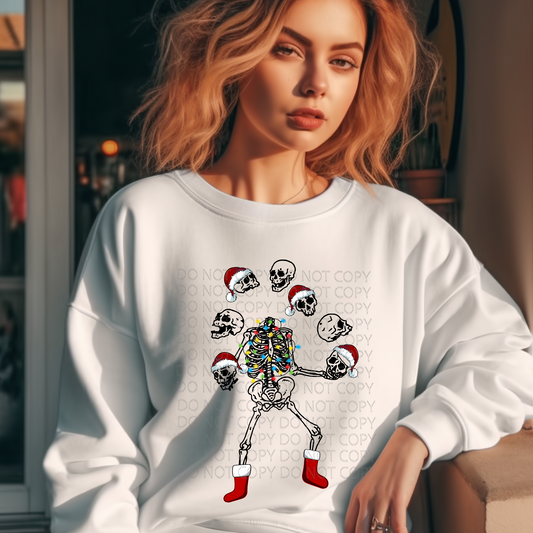 Everything is Fine Christmas Skeleton DTF & Sublimation Transfer