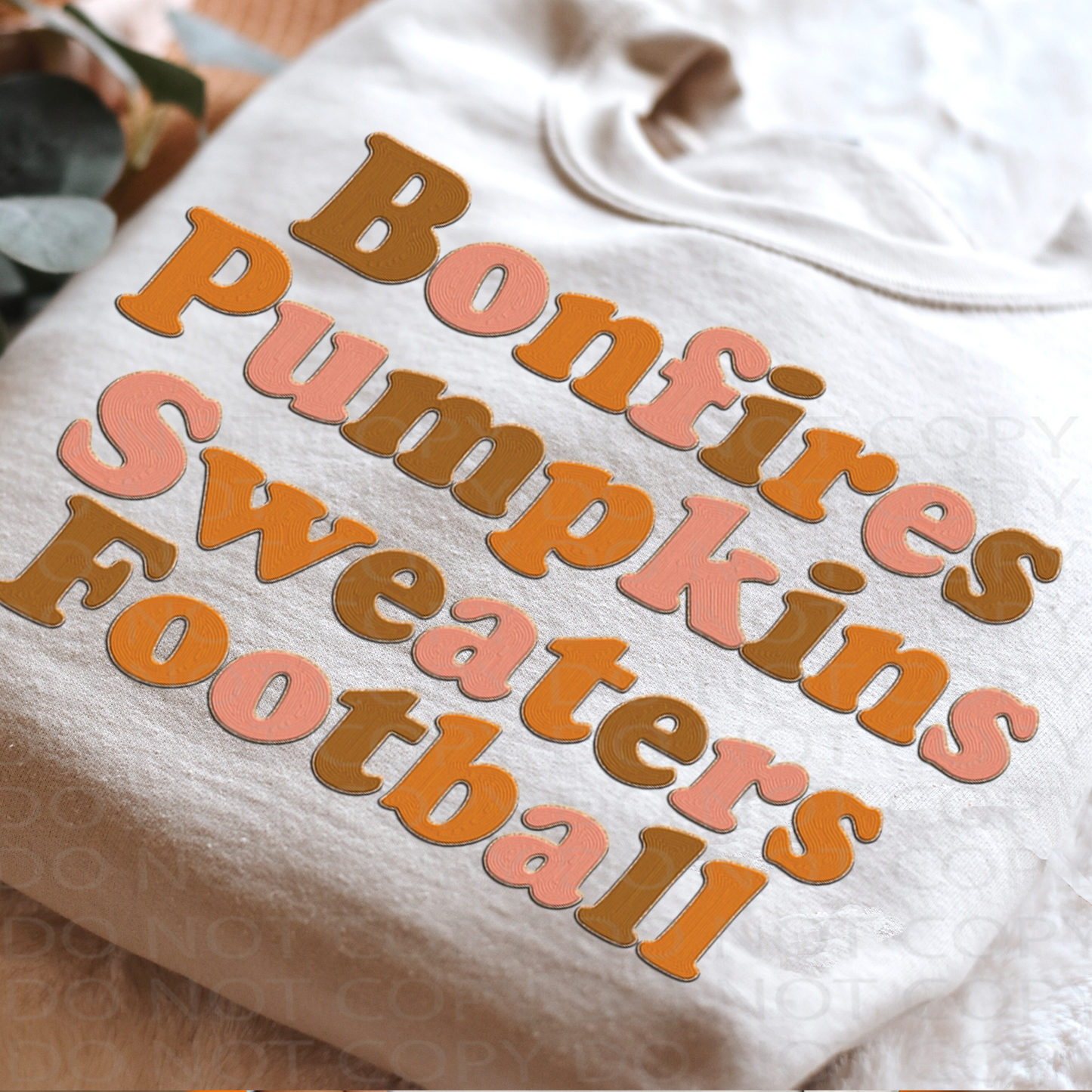 Fall Things Faux Embroidery DTF & Sublimation Transfer