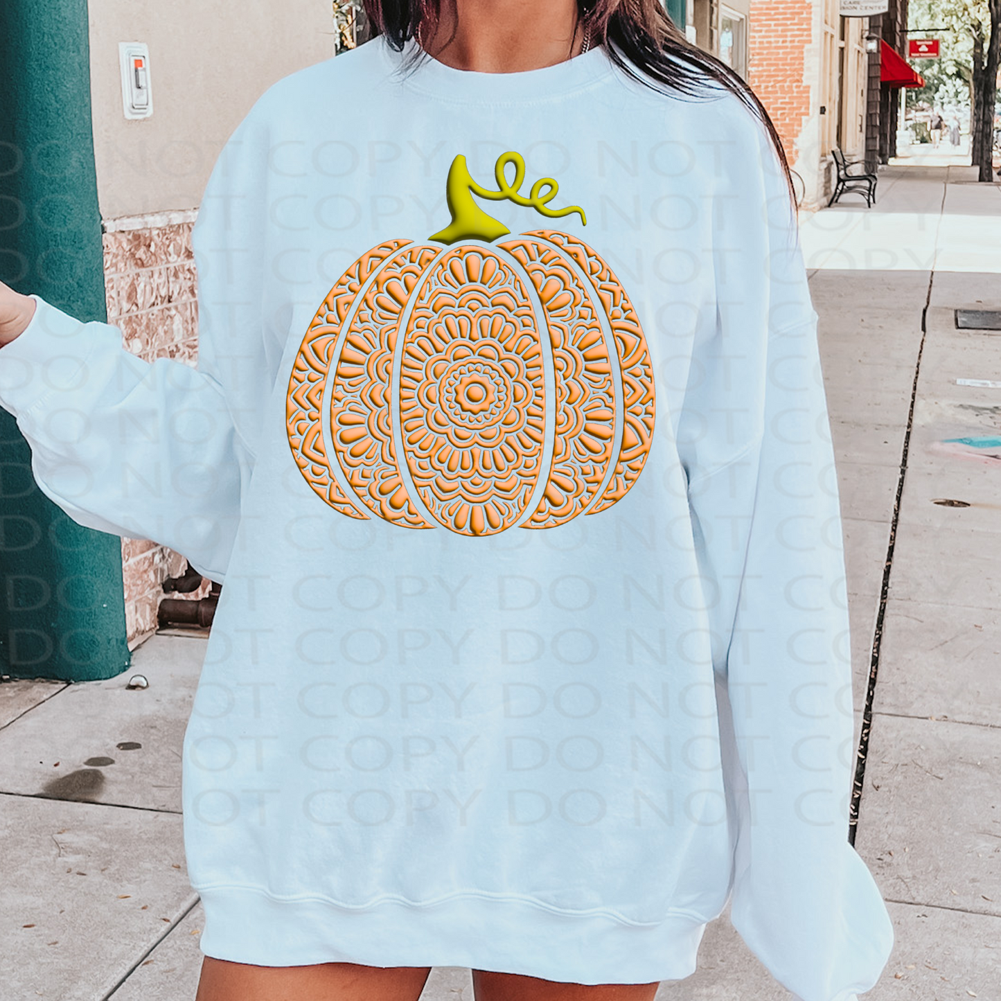 Fancy Orange Pumpkin **EXCLUSIVE** Faux Puffy Look DTF & Sublimation Transfer