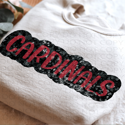 Faux Sparkles Cardinals  DTF & Sublimation Transfer