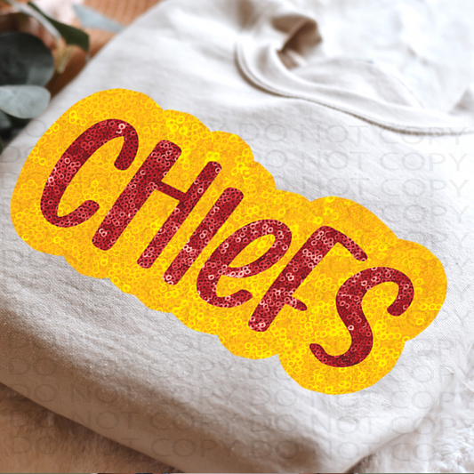 Faux Sparkles Chiefs DTF & Sublimation Transfer