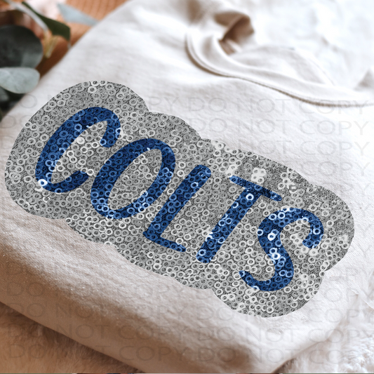 Faux Sparkles Colts  DTF & Sublimation Transfer