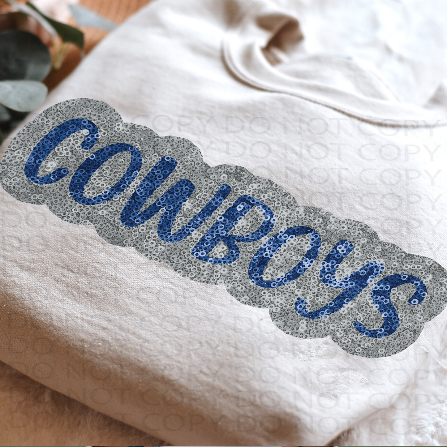 Faux Sparkles Cowboys  DTF & Sublimation Transfer