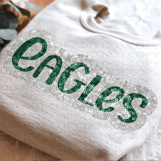 Faux Sparkles Eagles  DTF & Sublimation Transfer