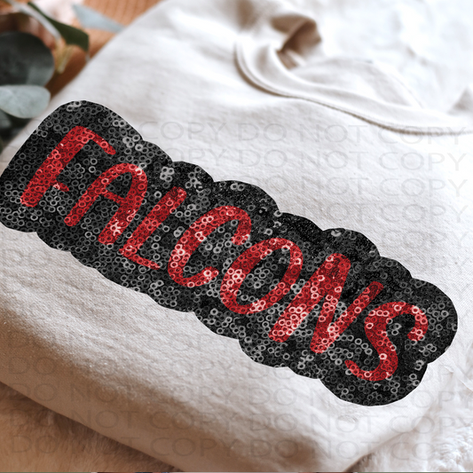 Faux Sparkles Falcons  DTF & Sublimation Transfer