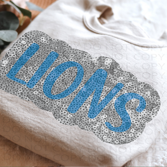 Faux Sparkles Lions DTF & Sublimation Transfer